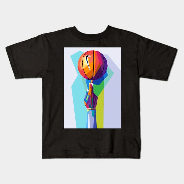 Basket Pop Art Kids T-Shirt by SiksisArt